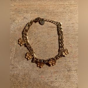 Gold Butterfly Charm Bracelet